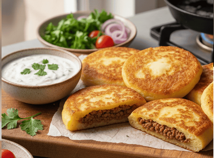 طريقة عمل فطائر البطاطس السريعة في المقلاة بدون فرن