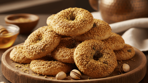 طريقة عمل بسكويت السمسم المقرمش – وصفة شاي العصر