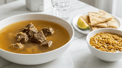 أسرار الشيفات في طريقة عمل شوربة اللحم الفاخرة بطعم غني ومرق صافي