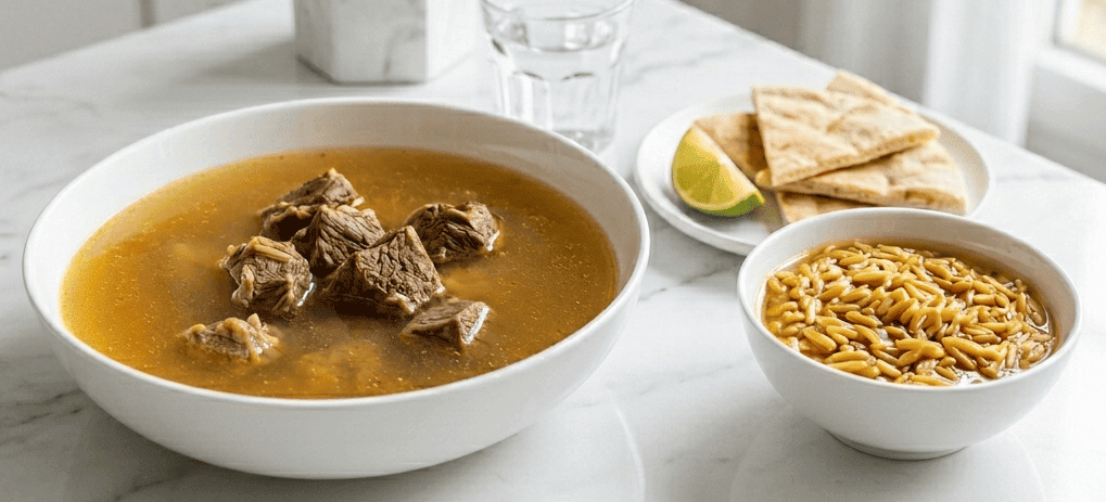 طريقة عمل شوربة اللحم بالتوابل السحرية خطوة بخطوة